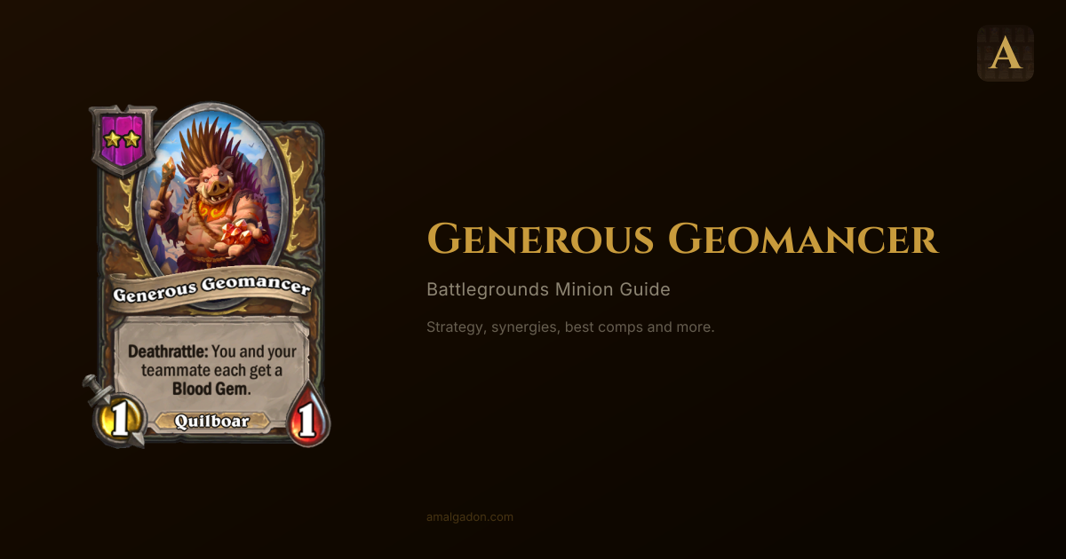 Generous Geomancer (Tier 2 Quilboar) — Hearthstone Battlegrounds Minion ...